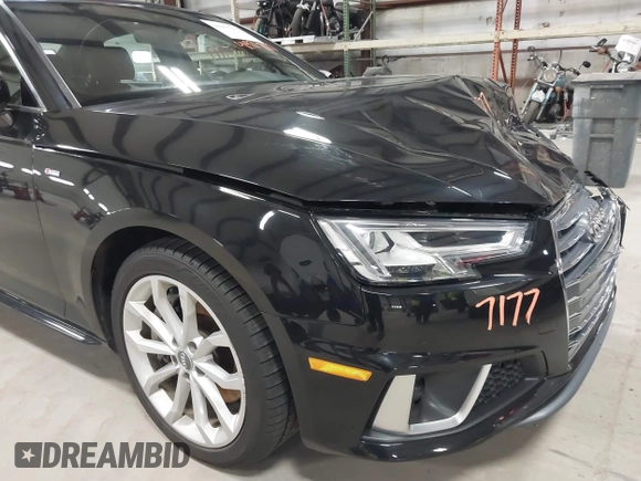 2019 Audi A4 Premium Plus with VIN WAUENAF48KA041431, listed as a IAAI auction lot 41977177 with 53,537 mi miles. Bid and sale history available at carsss.com. Image 20.