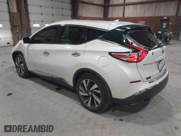 2015 Nissan Murano Platinum with VIN 5N1AZ2MH0FN284971, listed as a IAAI auction lot 41825061 with 108,391 mi miles and . Bid and sale history available at DreamBid. Image 3.