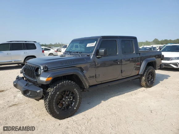 2024 Jeep Gladiator Willys with VIN 1C6HJTAG6RL107893, listed as a Copart auction lot 53328945 with 8,961 mi miles and Salvage Title. Bid and sale history available at carsss.com. Image 1.