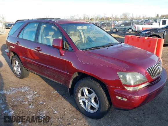 1999 Lexus RX 300 Luxury SUV with VIN JT6HF10U6X0046735, listed as a IAAI auction lot 41448829 with 162,649 mi miles. Bid and sale history available at carsss.com. Image 1.