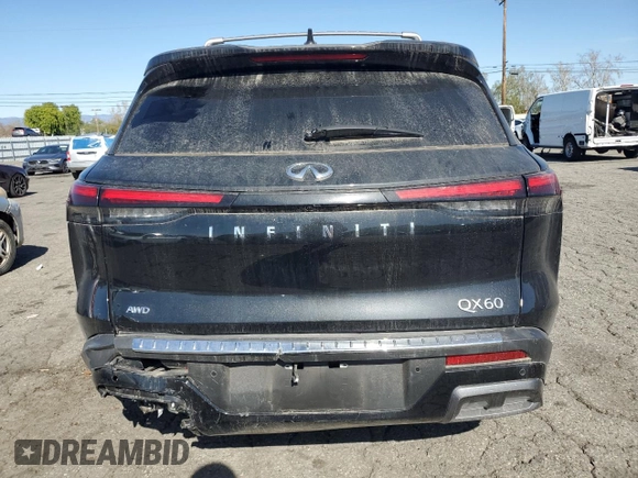 2023 Infiniti QX60 Sensory z VIN 5N1DL1GS4PC372225, wystawiony jako Copart lot #49981375 z przebiegiem 3 892 mil mil oraz Czysty tytuł • Clean title. Historia ofert i sprzedaży dostępna na DreamBid. Obrazek 6.