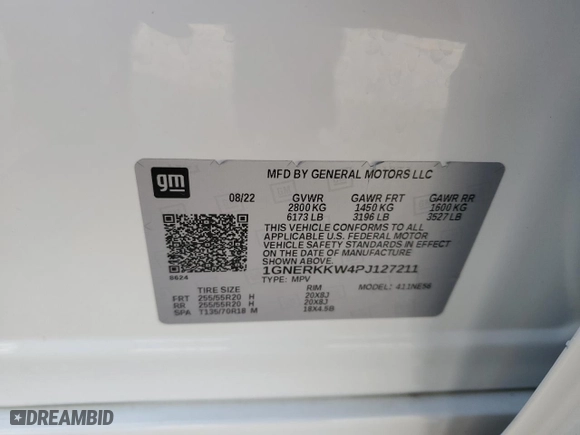 2023 Chevrolet Traverse Premier with VIN 1GNERKKW4PJ127211, listed as a Copart auction lot 50217285 with 24,295 mi miles and Salvage Title. Bid and sale history available at carsss.com. Image 14.