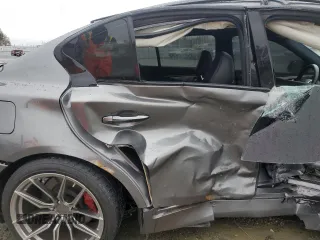2020 Infiniti Q50 Red Sport 400 with VIN JN1FV7APXLM630723, listed as a Copart auction lot 86551714 with 45,596 mi miles and Salvage Title. Bid and sale history available at carsss.com. Image 11.