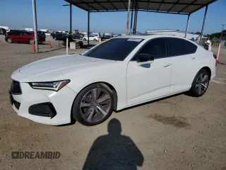 2021 Acura TLX Advance with VIN 19UUB5F62MA001284, listed as a Copart auction lot 58800975 with 66,930 mi miles and Salvage title. Bid and sale history available at DreamBid. Image 1.