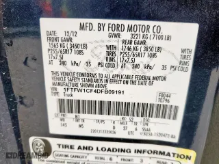2013 Ford F-150 XL with VIN 1FTFW1CF4DFB09191, listed as a Copart auction lot 51829535 with 213,812 mi miles and Salvage Title. Bid and sale history available at carsss.com. Image 15.