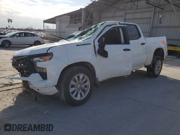 2022 Chevrolet Silverado 1500 Custom with VIN 3GCPABEK2NG596071, listed as a Copart auction lot 47257045 with Not Provided miles and Non Repairable. Bid and sale history available at DreamBid. Image 1.
