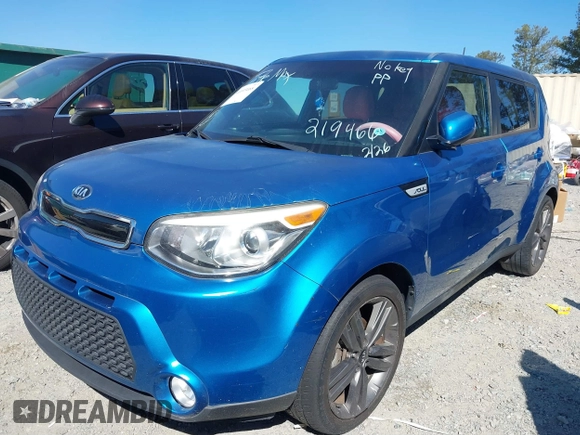 2015 Kia Soul + with VIN KNDJP3A55F7219466, listed as a IAAI auction lot 41693468 with 69,019 mi miles. Bid and sale history available at carsss.com. Image 2.