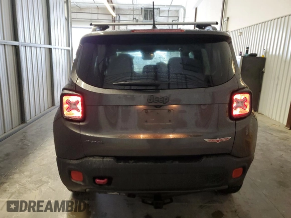 2017 Jeep Renegade Trailhawk with VIN ZACCJBCB4HPF09713, listed as a Copart auction lot 44865445 with 166,617 mi miles and Salvage title. Bid and sale history available at DreamBid. Image 6.