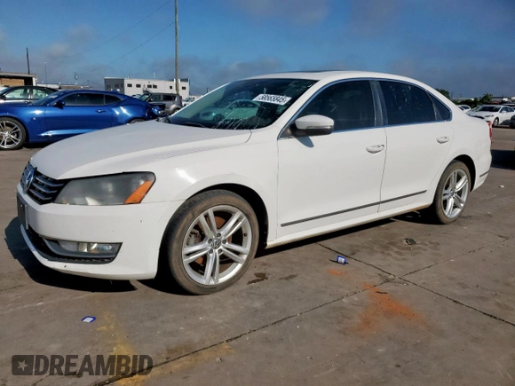 2013 Volkswagen Passat SEL Premium z VIN 1VWCN7A30DC051564, wystawiony jako Copart lot #58565845 z przebiegiem 113 788 mil mil oraz Czysty tytuł • Clean title. Historia ofert i sprzedaży dostępna na DreamBid. Obrazek 1.