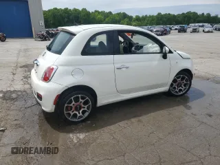 2015 FIAT 500 Sport z VIN 3C3CFFBRXFT625516, wystawiony jako Copart lot #57797775 z przebiegiem Nie podano mil oraz Szkoda całkowita • Salvage title. Historia ofert i sprzedaży dostępna na DreamBid. Obrazek 3.