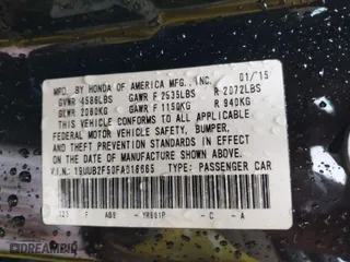 2015 Acura TLX V6 Tech with VIN 19UUB2F50FA016665, listed as a IAAI auction lot 41563642 with 161,386 mi miles. Bid and sale history available at carsss.com. Image 9.