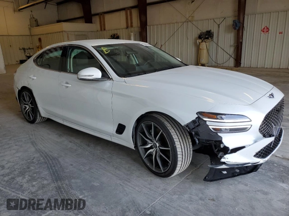 2023 Genesis G70 2.0T with VIN KMTG34TA8PU131652, listed as a Copart auction lot 48738254 with 9,713 mi miles and Non Repairable. Bid and sale history available at DreamBid. Image 4.