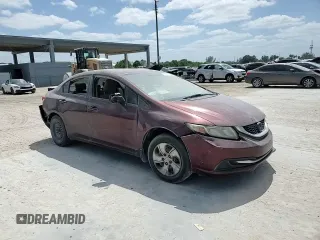2013 Honda Civic LX with VIN 19XFB2F56DE054256, listed as a Copart auction lot 54928335 with 138,425 mi miles and Salvage title. Bid and sale history available at DreamBid. Image 13.