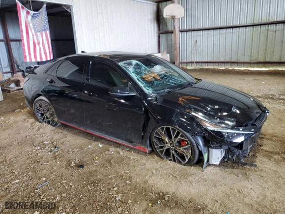 2023 Hyundai Elantra N with VIN KMHLW4AK9PU016683, listed as a Copart auction lot 85238464 with 7,835 mi miles and Salvage Title. Bid and sale history available at carsss.com. Image 4.