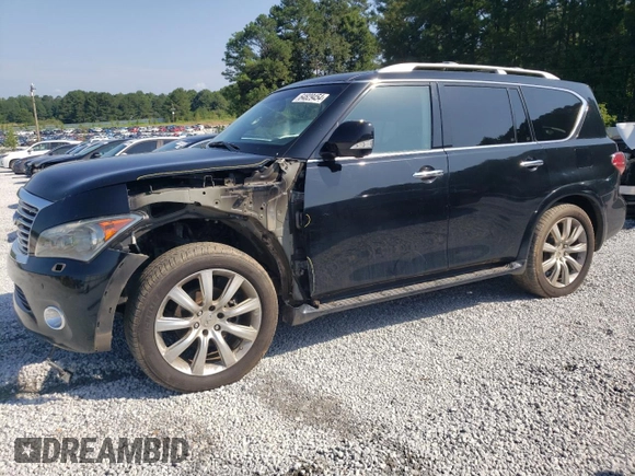 2011 Infiniti QX56 8-passenger with VIN JN8AZ2NC3B9301292, listed as a Copart auction lot 64829454 with 175,001 mi miles and Salvage Title. Bid and sale history available at carsss.com. Image 1.