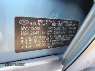 2003 Hyundai Santa Fe GLS with VIN KM8SC13D33U539760, listed as a Copart auction lot 87279324 with 168,868 mi miles and Salvage Title. Bid and sale history available at carsss.com. Image 14.