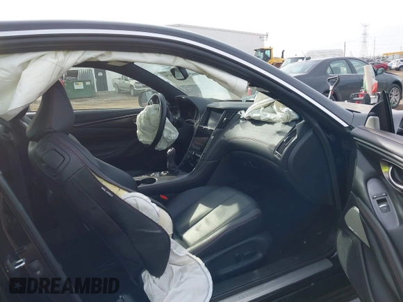 2021 Infiniti Q60 Red Sport 400 with VIN JN1FV7LL4MM560101, listed as a IAAI auction lot 41459579 with 29,340 mi miles and . Bid and sale history available at DreamBid. Image 5.