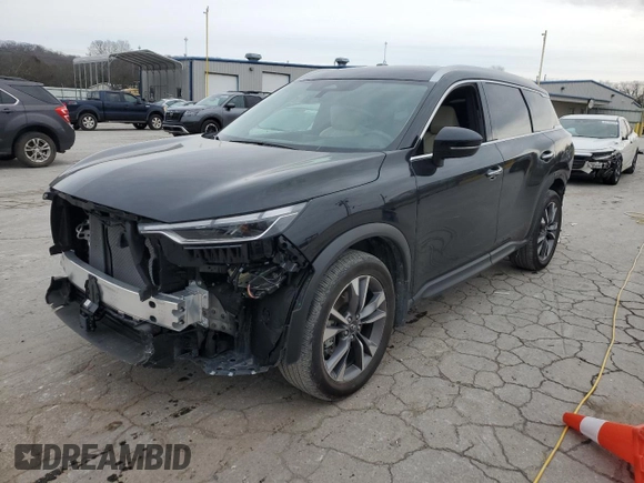2024 Infiniti QX60 Luxe with VIN 5N1DL1FS9RC355103, listed as a Copart auction lot 45352875 with 9,460 mi miles and Salvage title. Bid and sale history available at DreamBid. Image 1.
