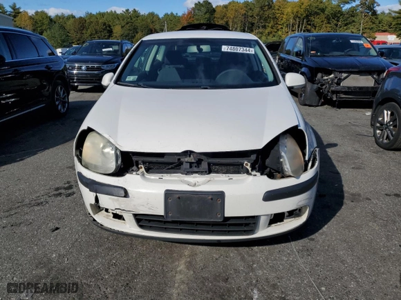 2008 Volkswagen Rabbit S with VIN WVWBB71KX8W320558, listed as a Copart auction lot 74807344 with 151,950 mi miles and Salvage Title. Bid and sale history available at carsss.com. Image 5.