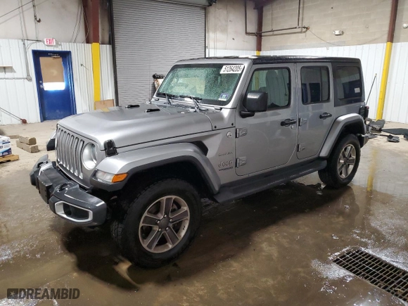2019 Jeep Wrangler Unlimited Sahara with VIN 1C4HJXEN2KW595950, listed as a Copart auction lot 51264205 with 125,238 mi miles and Salvage Title. Bid and sale history available at carsss.com. Image 1.