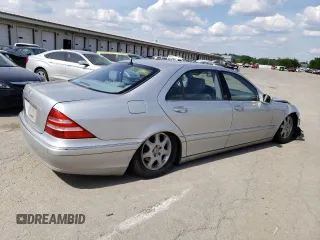 2001 Mercedes-Benz S-Class with VIN WDBNG70J31A196545, listed as a Copart auction lot 55136534 with 168,841 mi miles and Non Repairable. Bid and sale history available at carsss.com. Image 3.