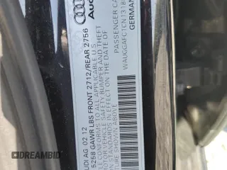 2012 Audi A6 Premium Plus with VIN WAUGGAFC1CN131881, listed as a Copart auction lot 62685825 with 158,702 mi miles and Clean title. Bid and sale history available at DreamBid. Image 12.