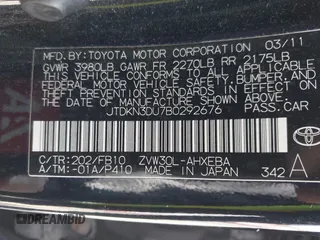 2011 Toyota Prius I z VIN JTDKN3DU7B0292676, wystawiony jako IAAI lot #42025767 z przebiegiem 159 695 mil mil oraz . Historia ofert i sprzedaży dostępna na DreamBid. Obrazek 9.