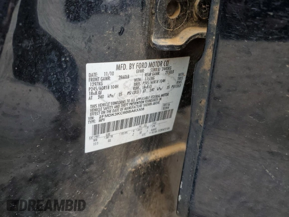 2011 Ford Edge Limited with VIN 2FMDK3KC9BBA63308, listed as a Copart auction lot 47300985 with 134,708 mi miles and Salvage Title. Bid and sale history available at carsss.com. Image 16.