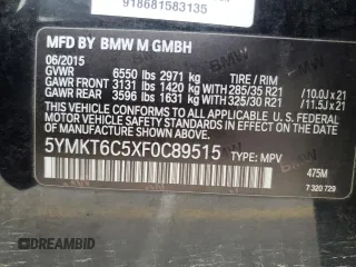 2015 BMW X5 M z VIN 5YMKT6C5XF0C89515, wystawiony jako Copart lot #54364934 z przebiegiem 151 595 mil mil oraz Szkoda całkowita • Salvage title. Historia ofert i sprzedaży dostępna na DreamBid. Obrazek 14.