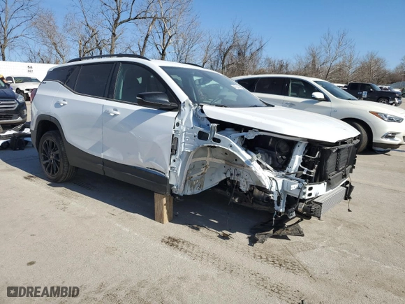 2024 GMC Terrain SLE with VIN 3GKALTEG7RL387461, listed as a Copart auction lot 47304145 with 4,338 mi miles and Salvage Title. Bid and sale history available at carsss.com. Image 4.