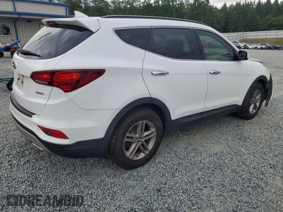 2018 Hyundai Santa Fe 2.4L z VIN 5NMZU3LB6JH104469, wystawiony jako Copart lot #57587495 z przebiegiem 78 267 mil mil oraz Szkoda całkowita • Salvage title. Historia ofert i sprzedaży dostępna na DreamBid. Obrazek 3.