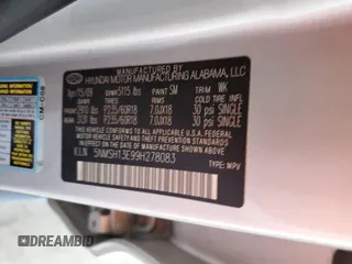 2009 Hyundai Santa Fe Limited with VIN 5NMSH13E99H278083, listed as a Copart auction lot 54661195 with 177,985 mi miles and Salvage title. Bid and sale history available at DreamBid. Image 14.