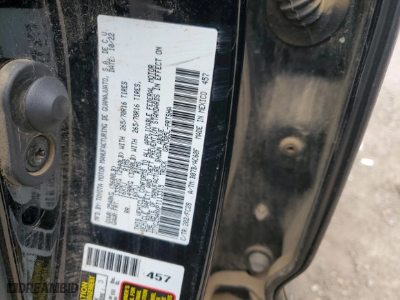 2023 Toyota Tacoma 4WD SR with VIN 3TYCZ5ANXPT113315, listed as a Copart auction lot 43468525 with 58,873 mi miles and Salvage Title. Bid and sale history available at carsss.com. Image 14.