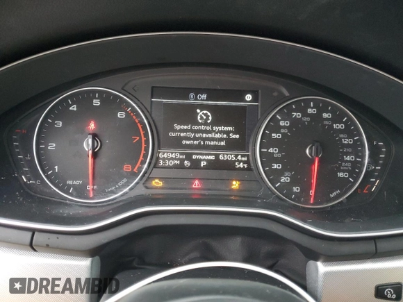 2017 Audi A4 Premium with VIN WAUGNAF43HN017564, listed as a Copart auction lot 45429745 with 64,949 mi miles and Salvage Title. Bid and sale history available at carsss.com. Image 9.