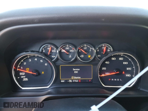 2019 Chevrolet Silverado 1500 RST with VIN 1GCRWDED0KZ231326, listed as a Copart auction lot 45497815 with 97,960 mi miles and Salvage Title. Bid and sale history available at carsss.com. Image 9.
