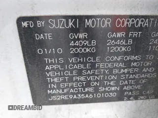 2010 Suzuki Kizashi SE with VIN JS2RE9A35A6101030, listed as a IAAI auction lot 42092865 with 245,675 mi miles and . Bid and sale history available at DreamBid. Image 9.