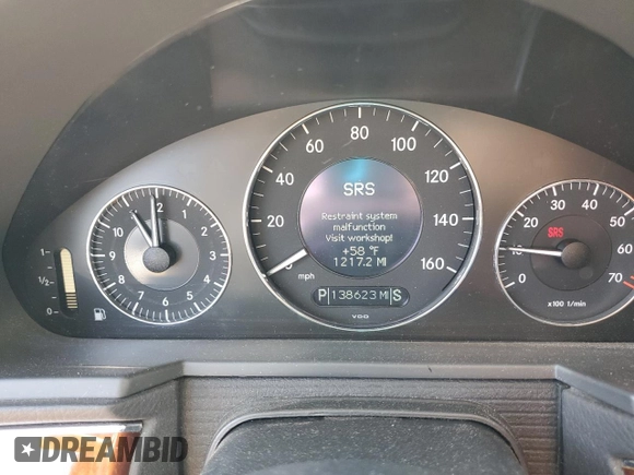 2003 Mercedes-Benz E-Class 5.0L with VIN WDBUF70J13A141237, listed as a Copart auction lot 73498264 with 138,623 mi miles and Salvage Title. Bid and sale history available at carsss.com. Image 9.