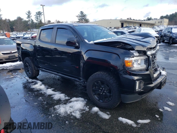 2022 GMC Canyon 4WD AT4 w/Leather with VIN 1GTG6FEN0N1297924, listed as a Copart auction lot 83185054 with 0 mi miles and Salvage Title. Bid and sale history available at carsss.com. Image 4.
