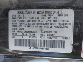 2013 Nissan 370Z z VIN JN1AZ4EH8DM880849, wystawiony jako IAAI lot #42131189 z przebiegiem Nie podano mil oraz . Historia ofert i sprzedaży dostępna na DreamBid. Obrazek 9.