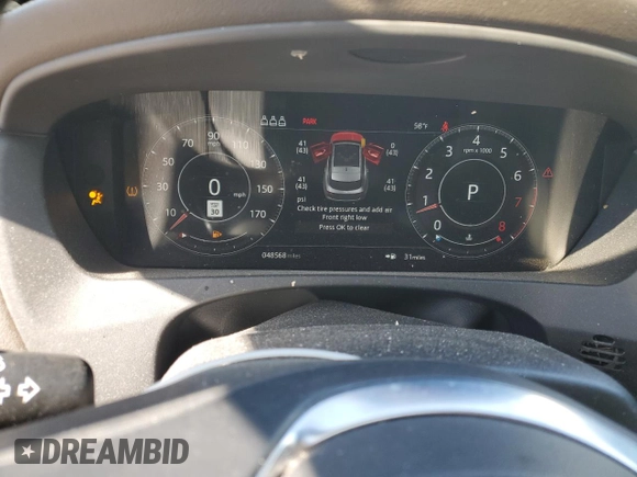 2020 Jaguar F-Pace 25t Prestige with VIN SADCK2FX7LA657601, listed as a Copart auction lot 45819725 with 48,568 mi miles and Salvage title. Bid and sale history available at DreamBid. Image 9.
