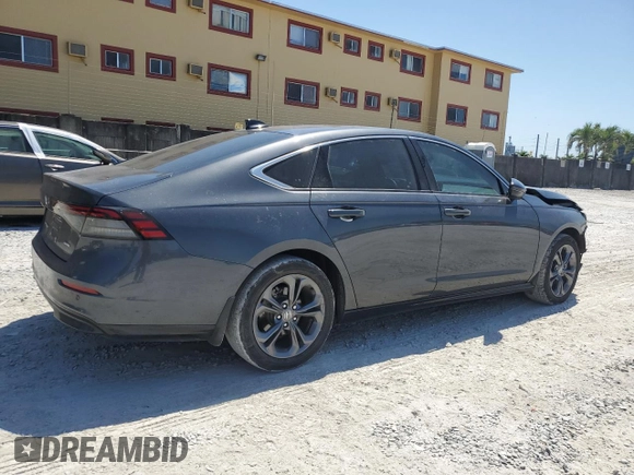 2024 Honda Accord EX-L with VIN 1HGCY2F69RA088066, listed as a Copart auction lot 54985585 with 35,143 mi miles and Salvage title. Bid and sale history available at DreamBid. Image 3.