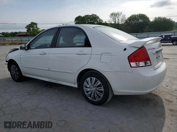 2008 Kia Spectra EX with VIN KNAFE122885580609, listed as a Copart auction lot 54198115 with Not Provided miles and Salvage Title. Bid and sale history available at DreamBid. Image 2.