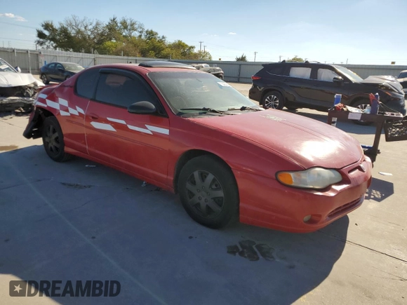 2004 Chevrolet Monte Carlo SS with VIN 2G1WX12K449404059, listed as a Copart auction lot 73695584 with Not Provided miles and Salvage Title. Bid and sale history available at carsss.com. Image 4.