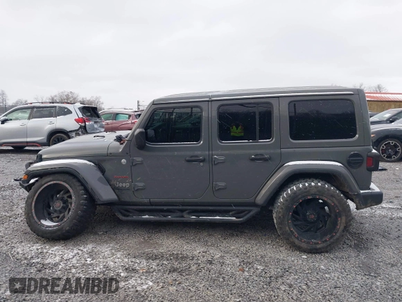 2019 Jeep Wrangler Unlimited Sahara with VIN 1C4HJXEG8KW533339, listed as a IAAI auction lot 40963653 with 69,202 mi miles and . Bid and sale history available at DreamBid. Image 14.