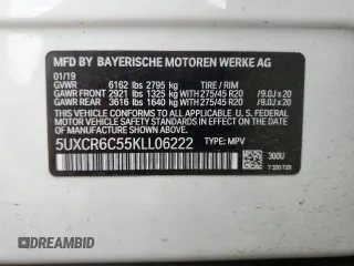 2019 BMW X5 xDrive40i with VIN 5UXCR6C55KLL06222, listed as a Copart auction lot 65166095 with 97,268 mi miles and Clean title. Bid and sale history available at DreamBid. Image 13.