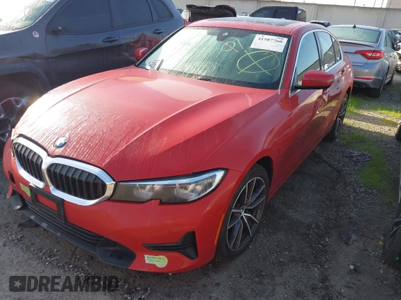 2021 BMW 3 Series 330e with VIN 3MW5P7J08M8B74884, listed as a IAAI auction lot 41587760 with 36,601 mi miles. Bid and sale history available at carsss.com. Image 19.
