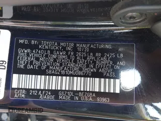 2021 Lexus ES with VIN 58AGZ1B10MU086770, listed as a IAAI auction lot 42022988 with 57,958 mi miles. Bid and sale history available at carsss.com. Image 9.