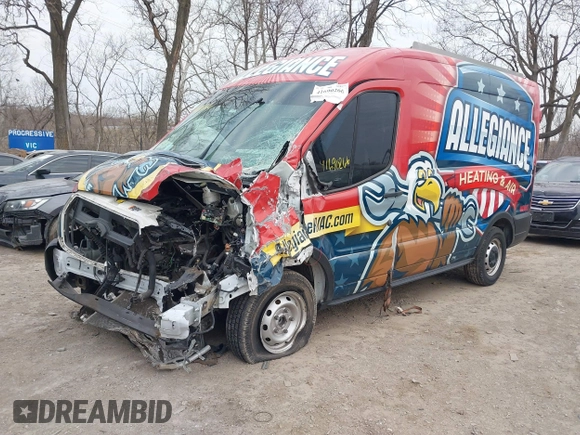 2021 Ford Transit Cargo with VIN 1FTBR1C82MKA29547, listed as a IAAI auction lot 41690266 with 90,380 mi miles and . Bid and sale history available at DreamBid. Image 18.