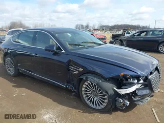 2023 Genesis Electrified G80 with VIN KMTGE4S12PU007436, listed as a IAAI auction lot 41876963 with 20,719 mi miles. Bid and sale history available at carsss.com. Image 1.