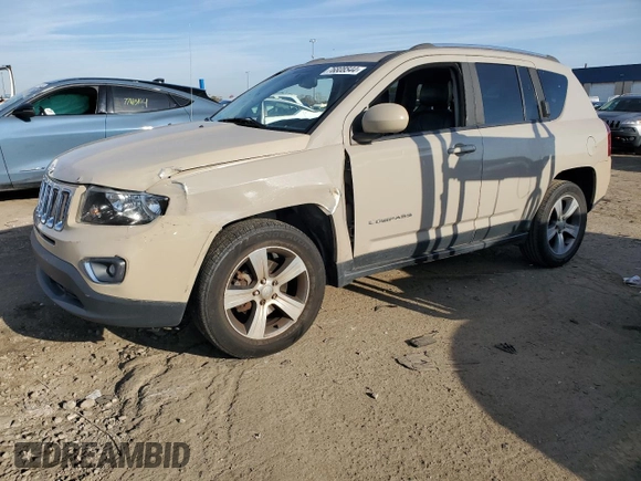 2016 Jeep Compass Latitude with VIN 1C4NJDEB9GD764730, listed as a Copart auction lot 76808544 with 123,937 mi miles and Clean Title. Bid and sale history available at carsss.com. Image 1.
